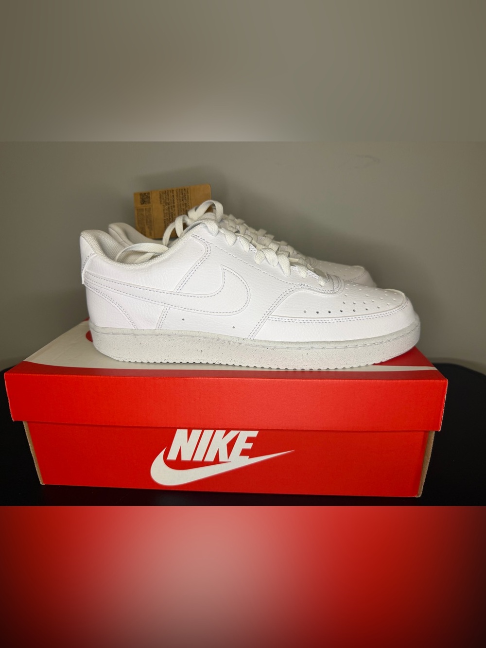 NEW Men’s 10.5 Nike Court Vision Lo NN White/White-White